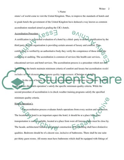 Common Accreditation Standards in Hotels