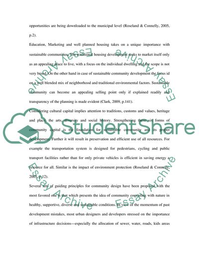 Building Sustainable Communities: How Possible and Why Do We Need Them