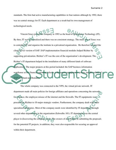 Information Technology in the Development of Richter Company