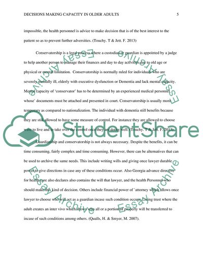 Decision-Making Capacity in Older Adults