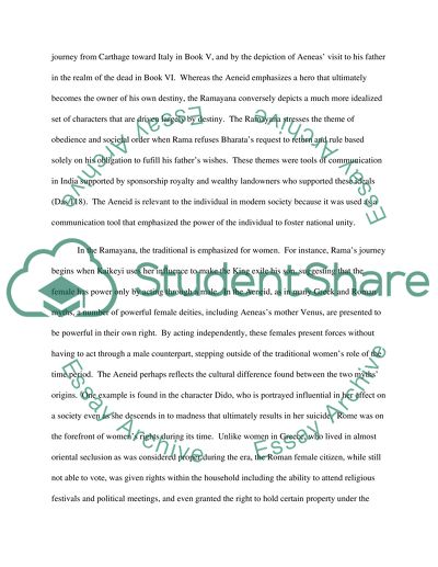 Discussion of two myths: The Aneid and Ramayana