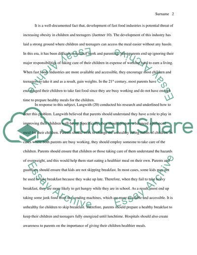 The Obesity Epidemic in the United States