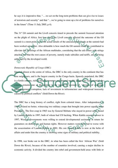 Live8 and the Democratic Republic of Congo