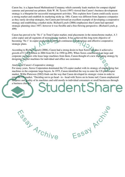 Canons Cooperative Corporate Strategy