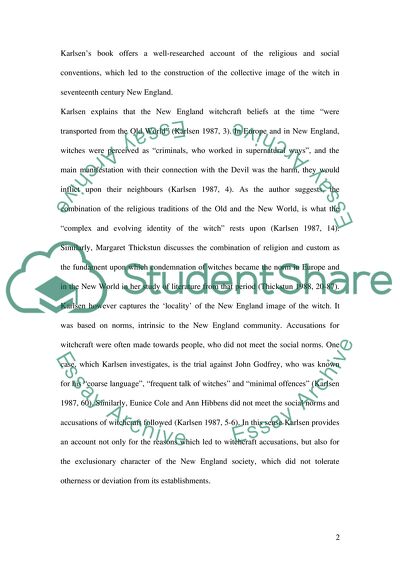 Women and Society in Carol Harlsens The Devil in the Shape of a Woman