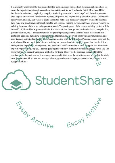 Hilton Hotels Training Project