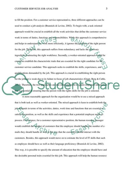 Customer Services Job Analysis