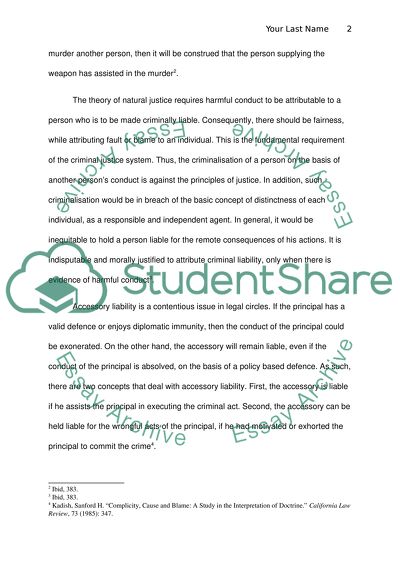 The Doctrine of Accessory Liability