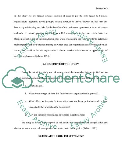 Risk Management Procedures