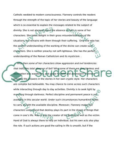 Absence of Faith - Flannery OConnors A Good Man is Hard to Find