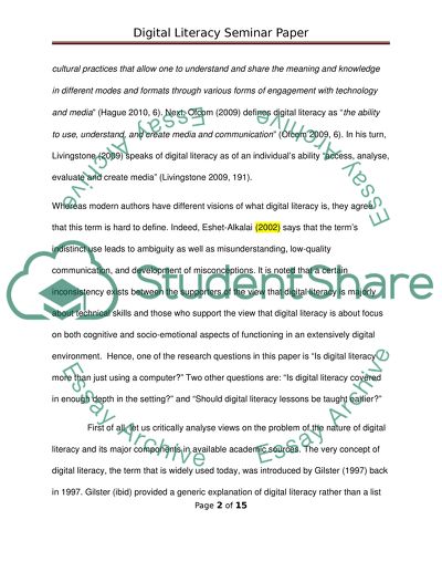 Summary of Digital Literacy