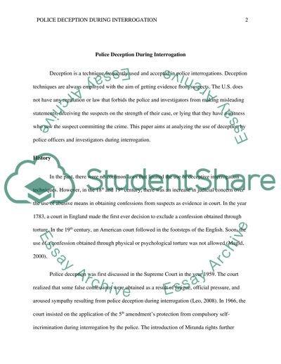 Police Deception during Interrogation