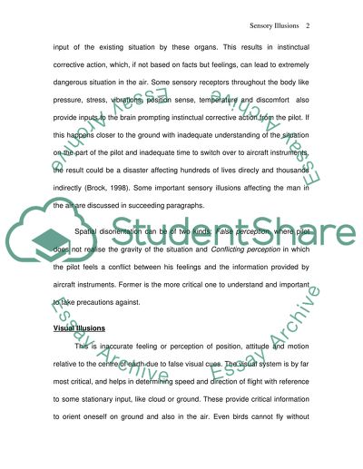 Sensory Illusions in Aviation