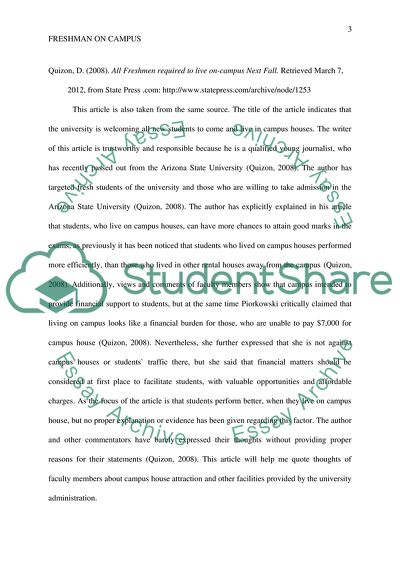 Freshman Forced to Live on Campus