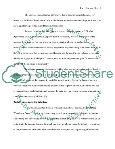 Booms and Busts in the Construction Industry