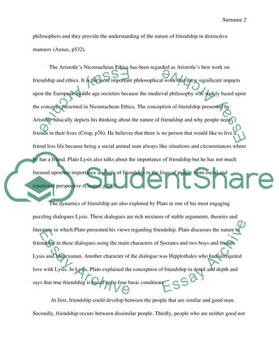 Platos Lysis with Aristotles Nicomachean Ethics