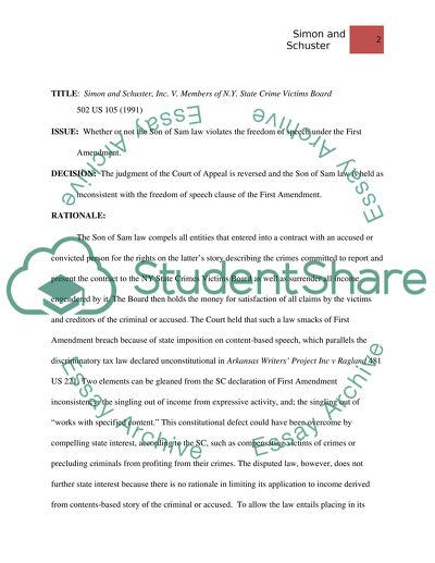 Simon and Schuster, Inc v Members of NY State Crime Victims Board