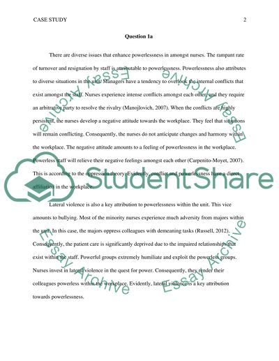 Powerlessness in Amongst Nurses