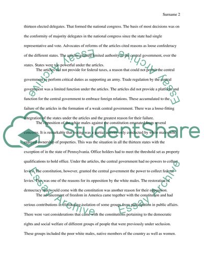 How did the Constitution impact the development of American freedom