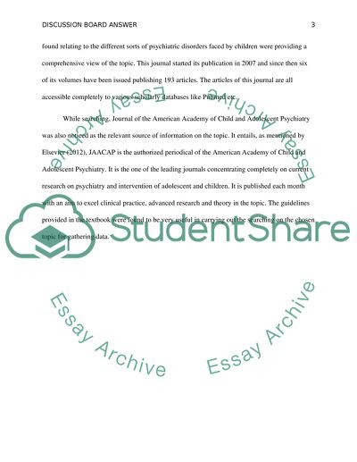 Bibliography and Discussion Board Answer