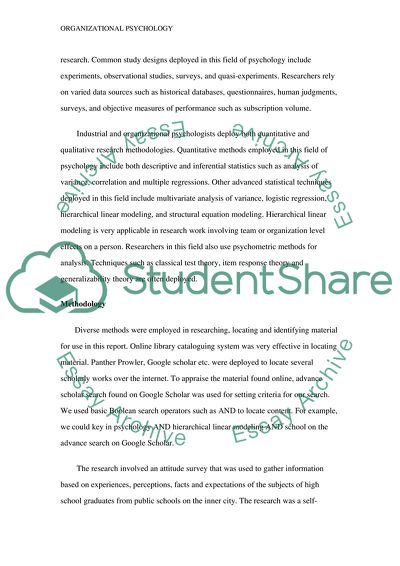 Industrial and Organizational Psychology