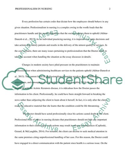 Professionalism in Nursing