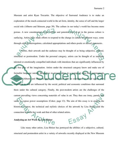 Analyzing an Art Work by Lisa Holzer