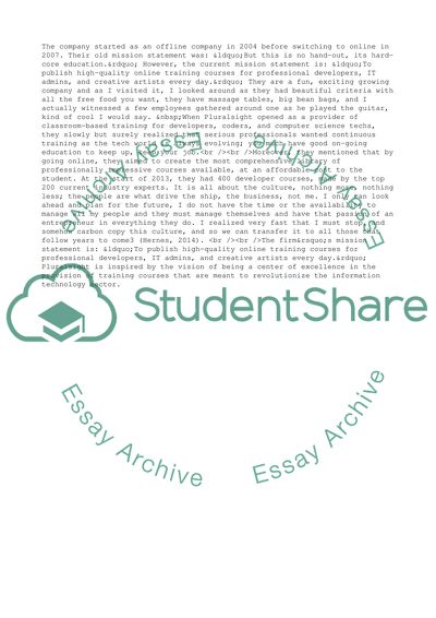 Organization Behavior Analysi: Pluralsight