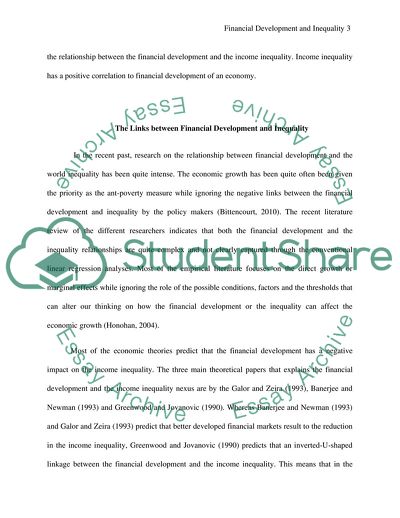 Financial Development and Inequality