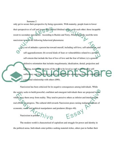 Narcissism in Government Policies and How It as a Diagnosis can Affect Society