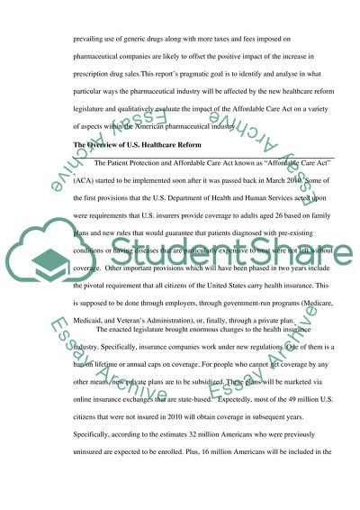 Impact of Healthcare Reforms on the Pharmaceutical Industry