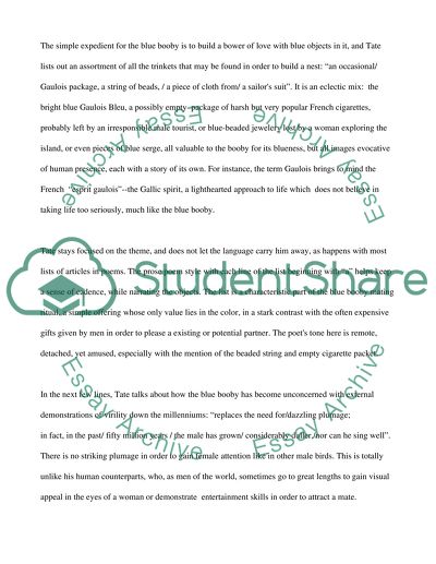 The Blue Booby James Tate