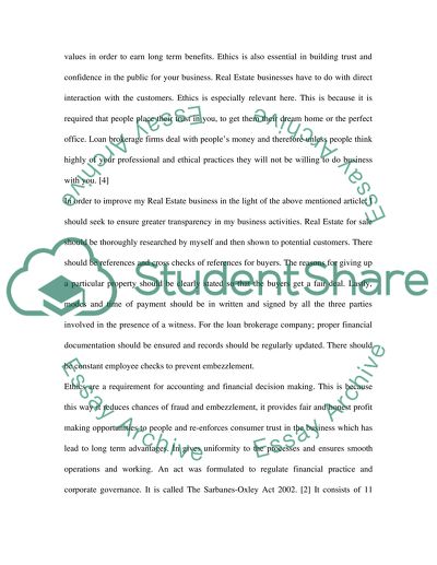 Business and Accounting Ethics