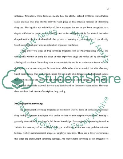 Drug Testing Laws:Workplace Drug Screening