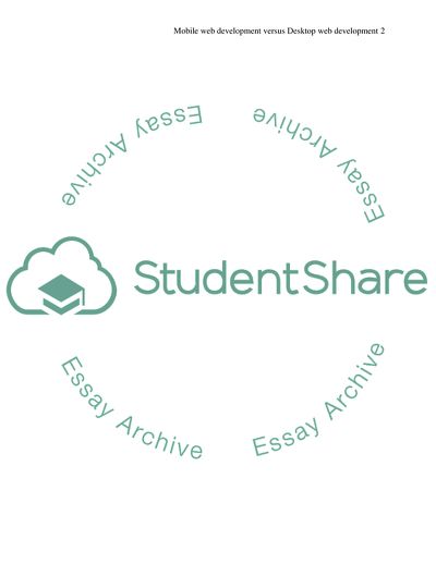 Mobile Web Development Versus Desktop Web Development