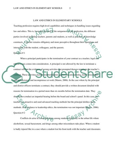 Legal & Ethical Case Studies - elementary school