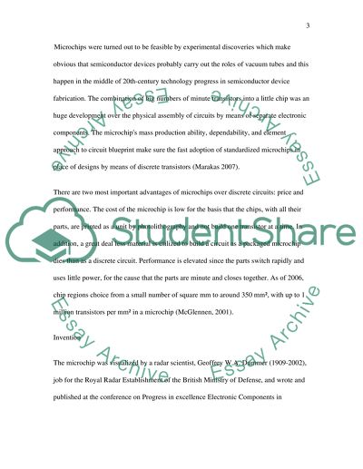 The Development of the Microchip as a Revolutionary Advance