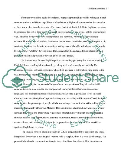 Learning English in American Society