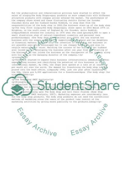 The Body Shop International PLC