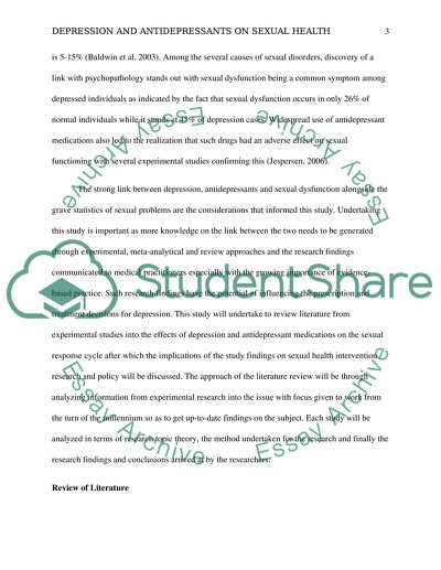 Effects of Depression and Antidepressants on Sexual Health