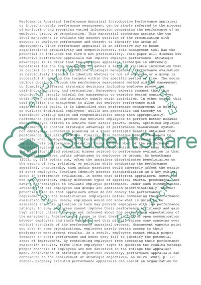 Performance Appraisal Assignment