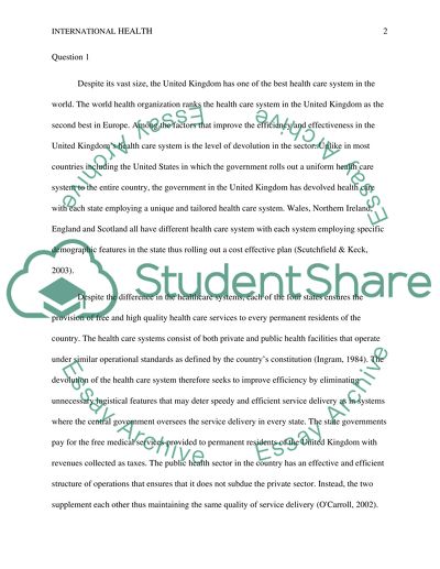 Health Care System in the United Kingdom