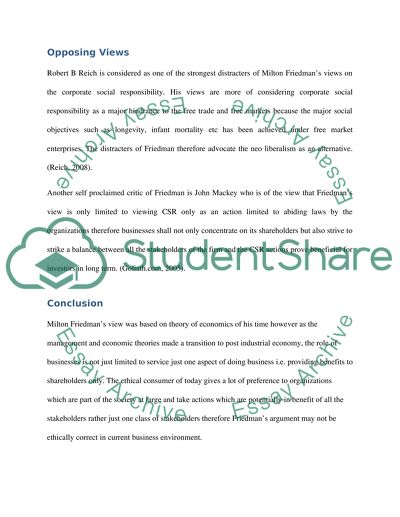 The Social Responsibility of Business is to Increase Its Profits