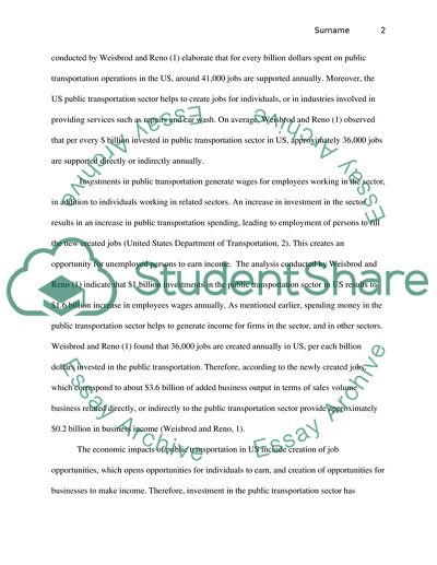 Economic Effects of Public Transportation