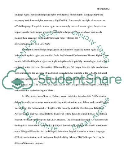 The rights to language as a civil right