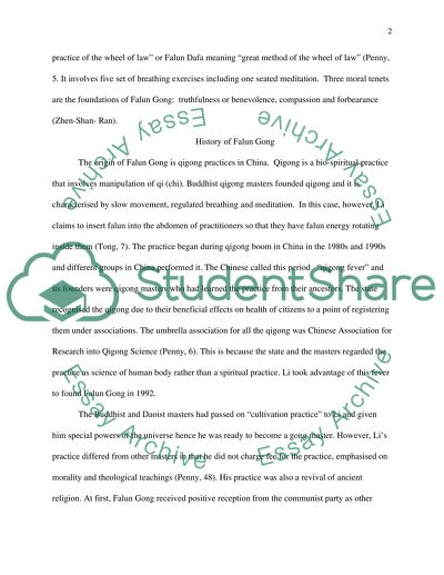 Sociology - Religion and Societies Research paper on Falun Gong