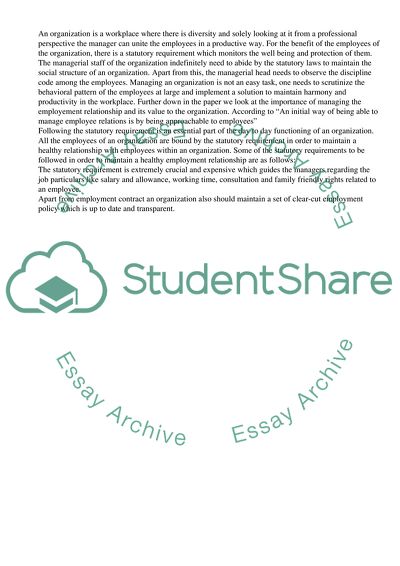 Managing the Employment Relationship