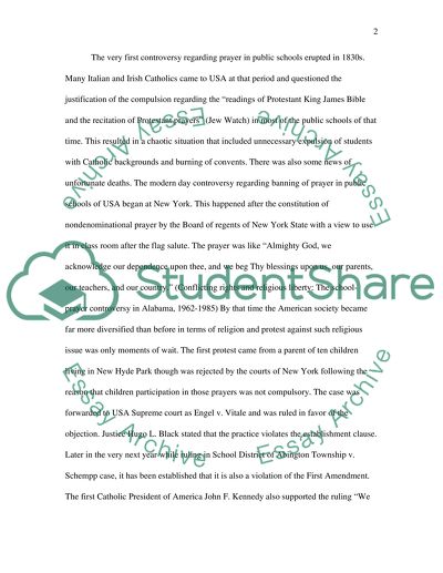 Banning of Prayer in USA public schools: The lack of prayer has contributed to the decline of moral values