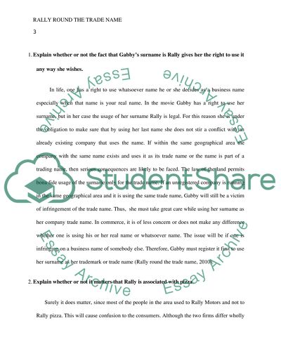 Rally Round the Trade Name