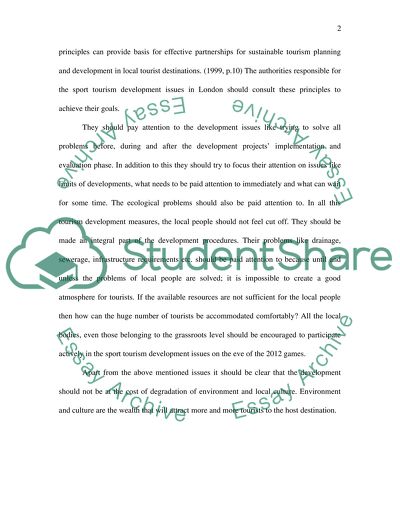 The Sport Tourism Impacts of the London 2012 Olympics